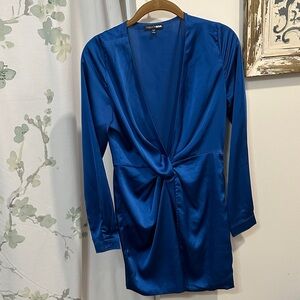 Fashion Nova Deep Blue Satin Dress